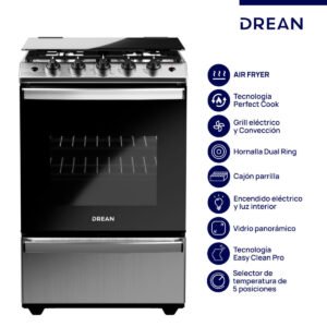 Cocina Multigas 56 cm Inoxidable con Air Fryer Drean - CD5617AI0