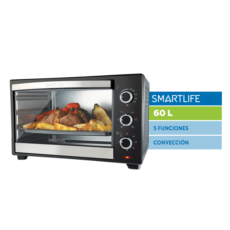 Horno Smartlife Eléctrico con Convección 60 L SL-TO0060PN