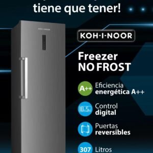 FREEZER VERTICAL KOH-I-NOOR NO FROST "307" LITROS INOX(MODELO:KFVA31NI 9