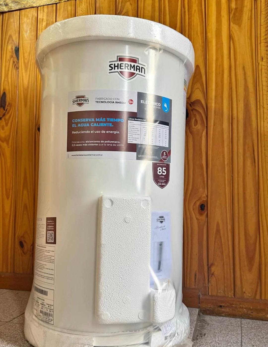 TERMOTANQUE ELECTRICO SHERMAN "85" LITROS MODELO:TCC85