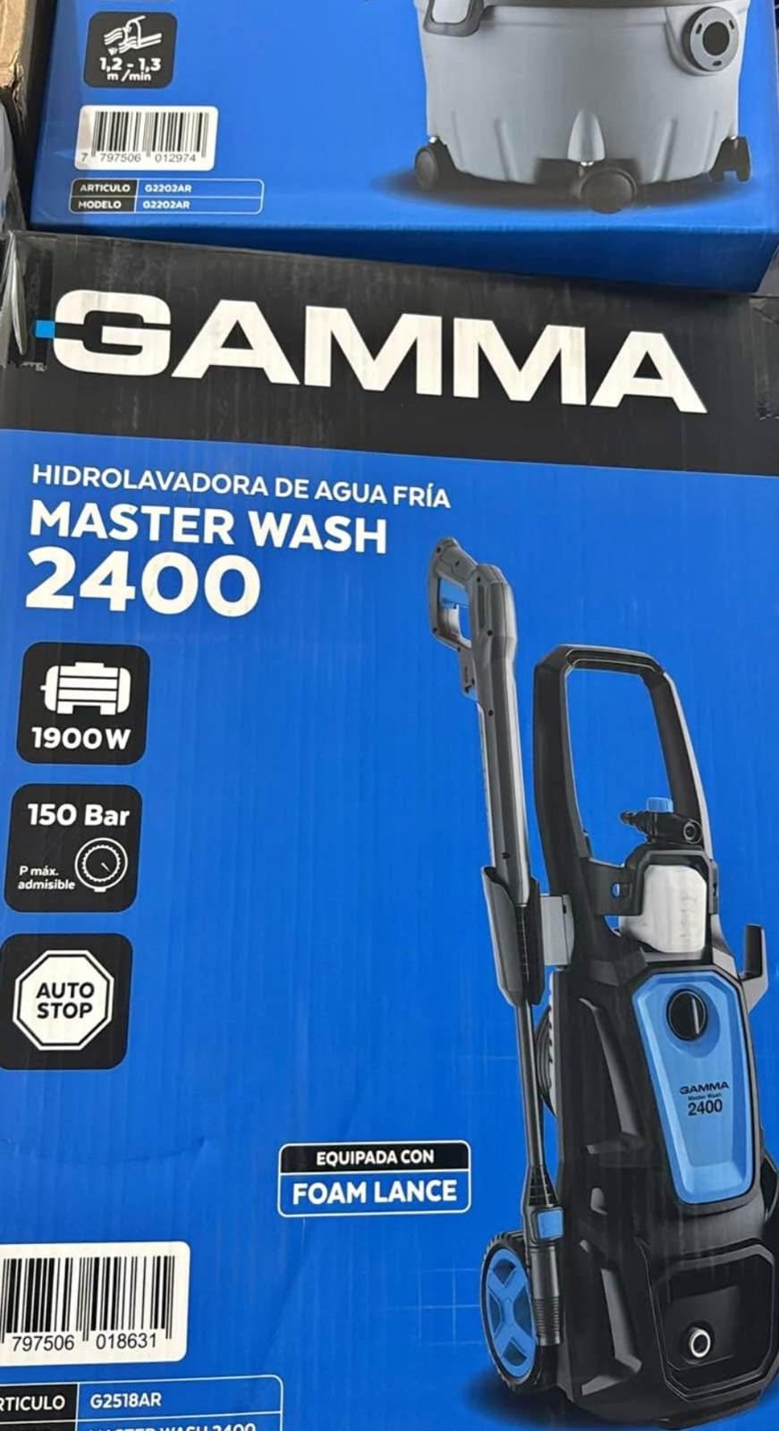 HIDROLAVADORA GAMMA DE AGUA FRIA "MASTER WASH" 2400 MODELO:G2518AR