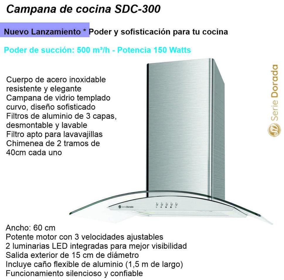 🌬️CAMPANA DE COCINA "SERIE DORADA"🌬️