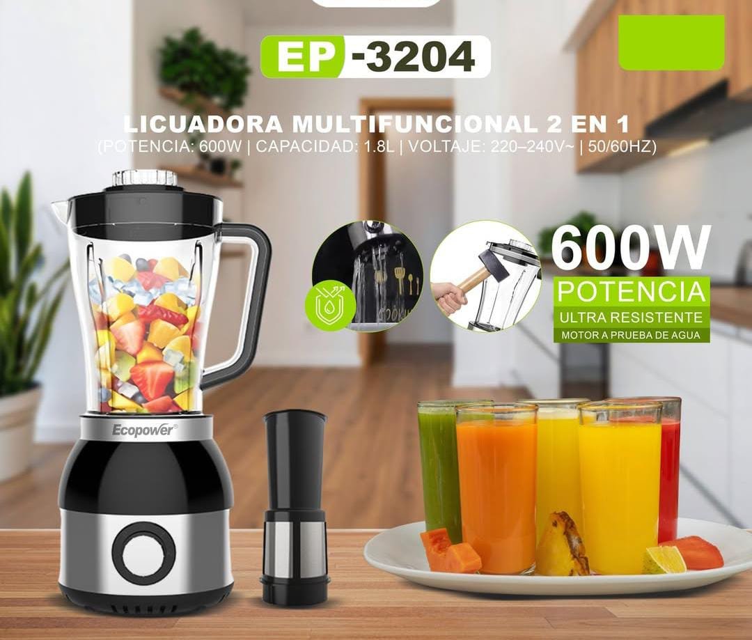 LICUADORA ECOPOWER 2 EN 1(Mod: EP-3204