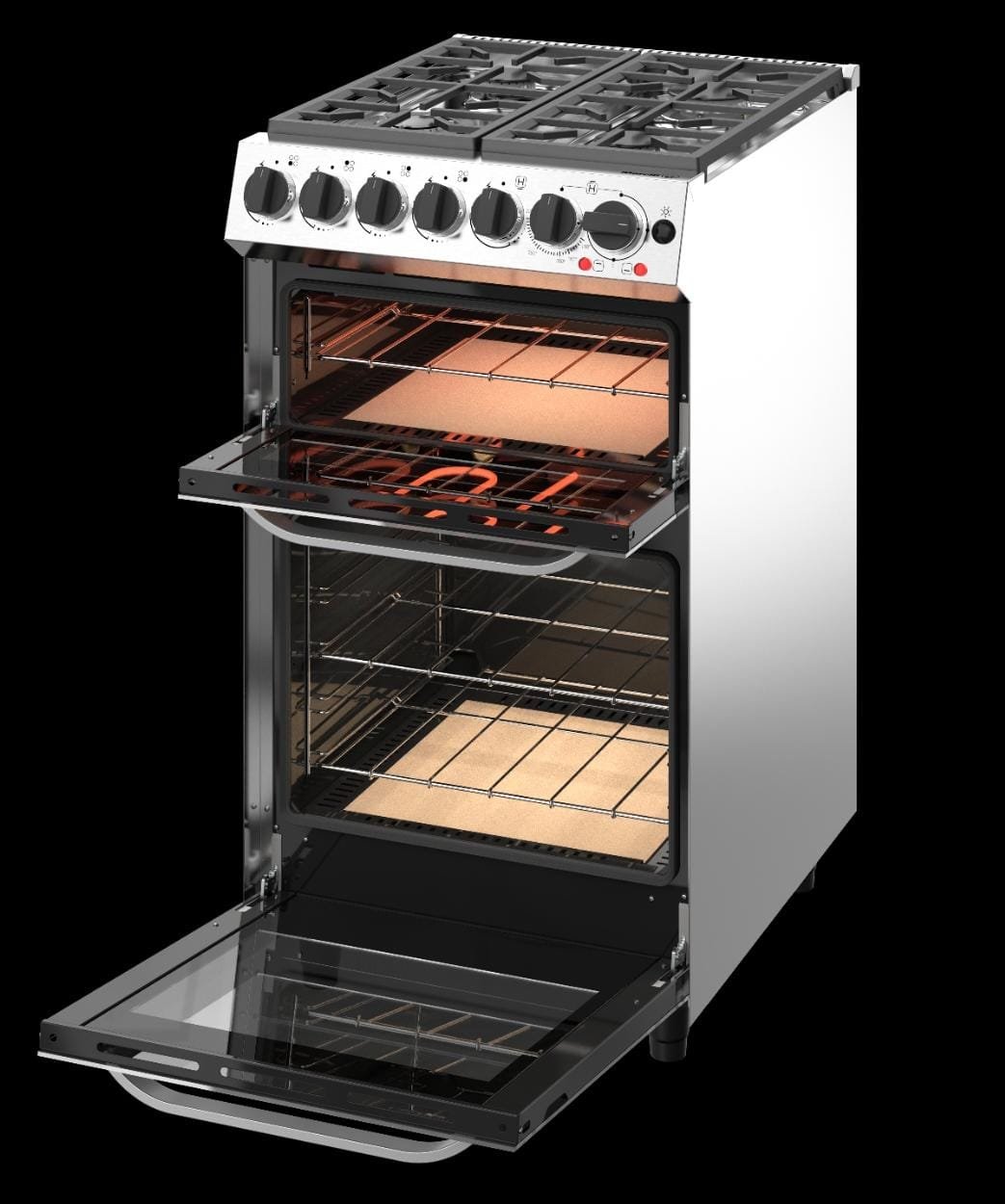 👩🏻🍳COCINA MORELLI DOPPIA 55CM "4 HORNALLA"👩🏻🍳