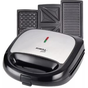 🥪SANDWICHERA GRILL WAFLERA AIWA "3 EN 1"🧇MODELO:AWK-SW310I