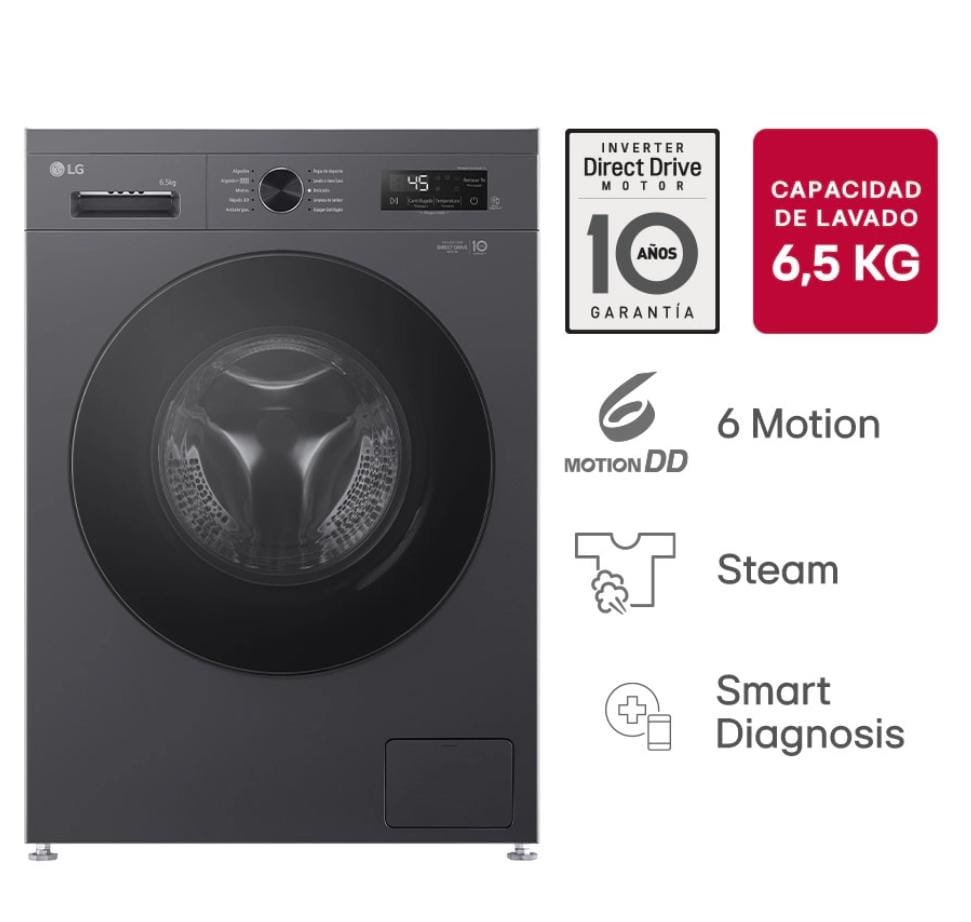 👚🧼LAVARROPA LG "6,5" KILOS BLACK👚MODELO:WM65MVFS6