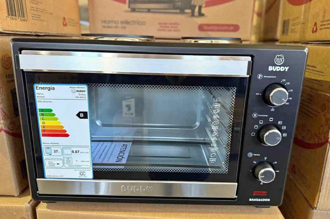 👩🏻🍳HORNO ELÉCTRICO BUDDY "60" LITROS C/ ANAFE BLACK🔷MODELO:BD-60CA