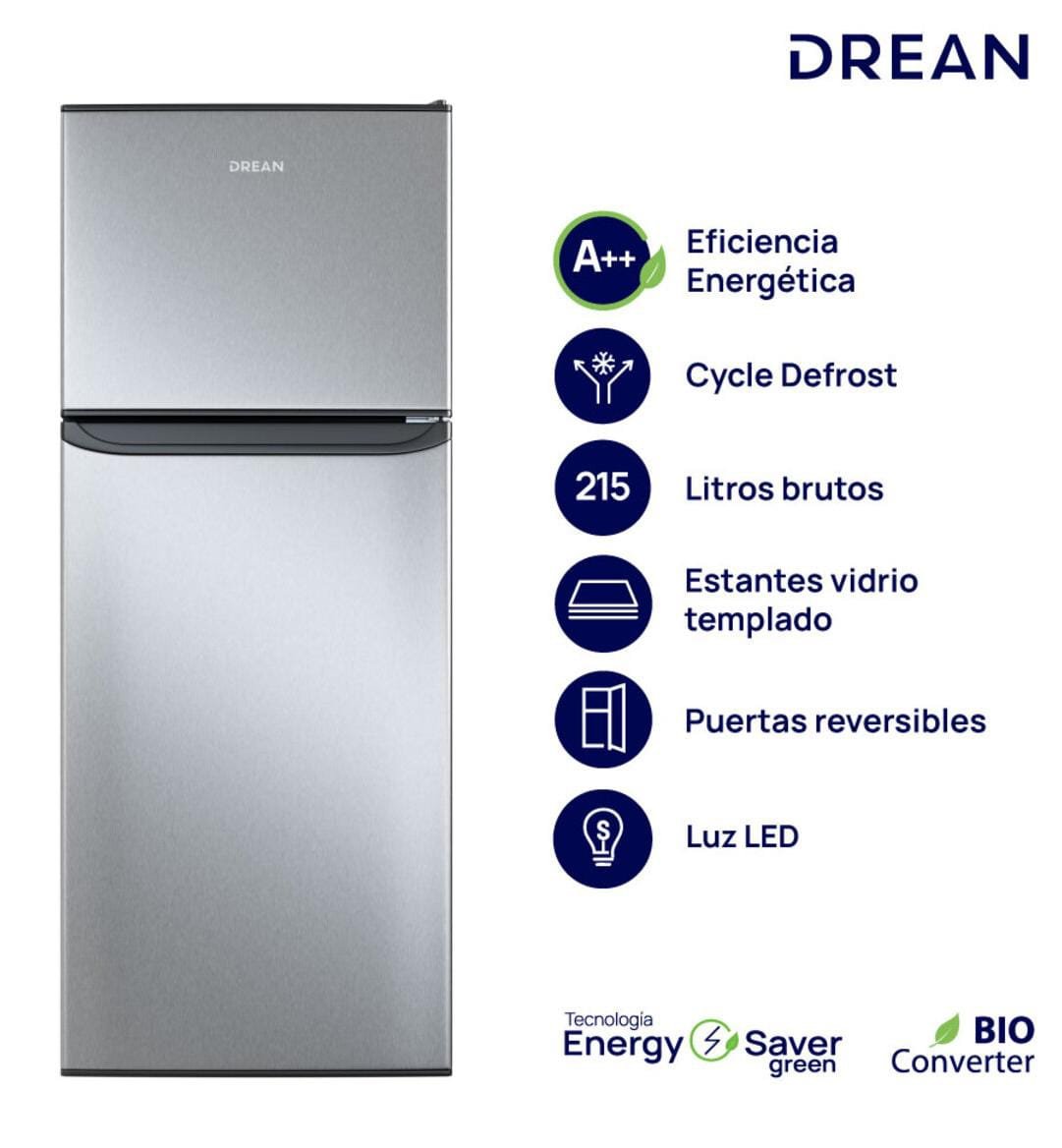 🧊🍓HELADERA DREAN CÍCLICA "215" LITROS INOX🍓MODELO:RZD215PVARXO