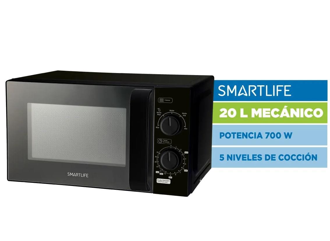 👩🏻🍳MICROONDAS SMARTLIFE "20" LITROS BLACK👩🏻🍳MODELO:SL-MW02OMMB