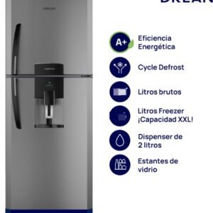 🧊🍓HELADERA DREAN CÍCLICA "400" LITROS C/DISPENSER SILVER INOX🍓MODELO:HDR400F41E