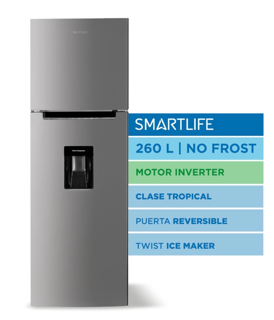 🧊🍓HELADERA SMARTLIFE "260" LITROS NO FROST INVERTER🧊🍓MODELO:SL-RNF270SDINV