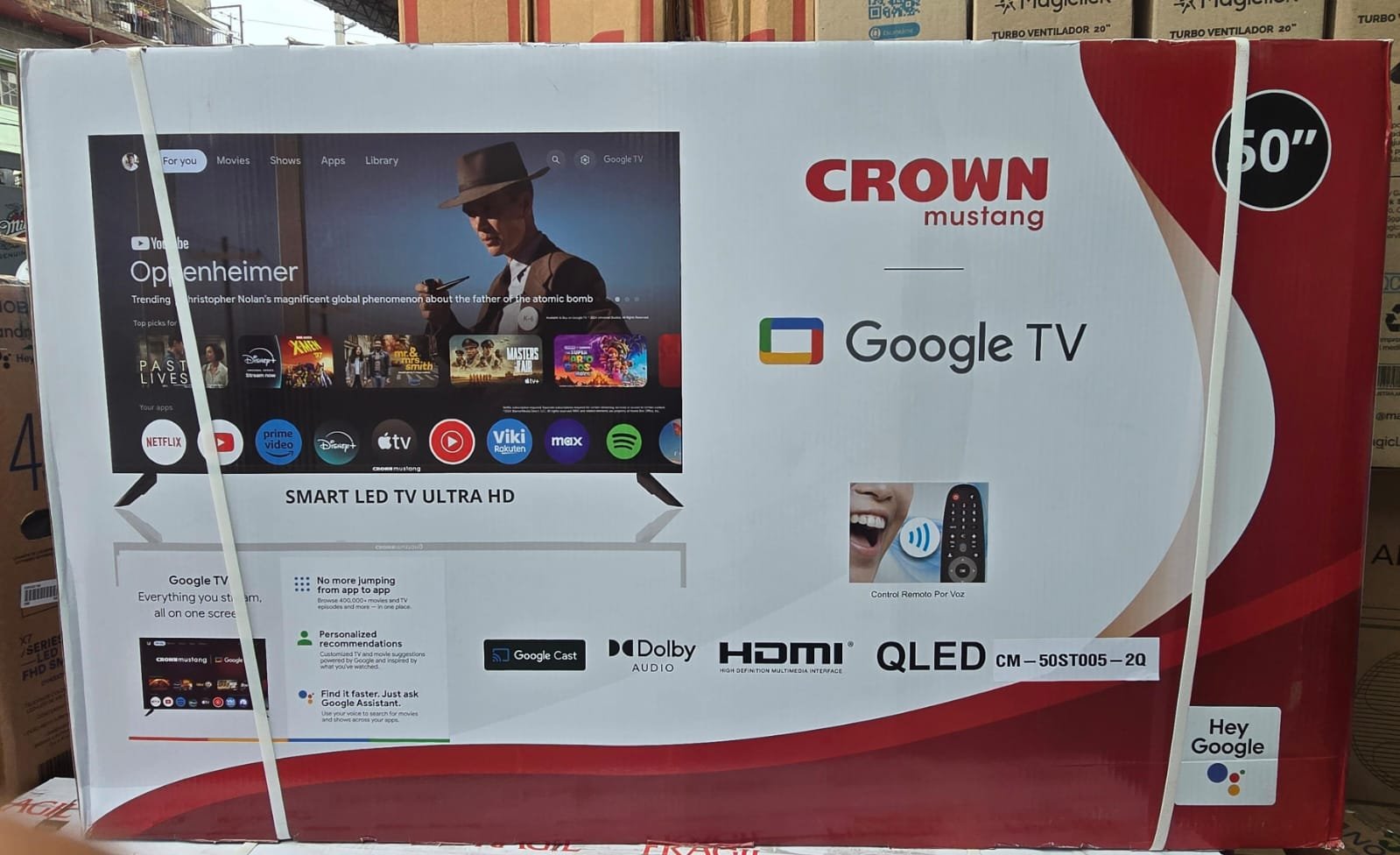 📺SMART TV CROWN MUSTANG "50" PULGADA📺MODELO:CM-50ST005* •GOOGLE TV •COMANDO DE VOZ INTEGRADO